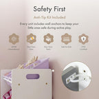 Humble Crew 9-Bin Toy Organizer – Forever Natural White/Pink/Purple/Aqua Plastic Bins, 3-Tier Storage Solution for Kids' Play