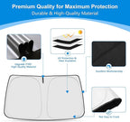 Front Windshield ＆ Side Window Sun Shade for 2019-2025 Chevy Silverado 1500, Double Cab Crew Cab 4Door, Foldable Window Sunshade Sun Visor Protector, Window Shades Blocks UV Rays, Pack of 3