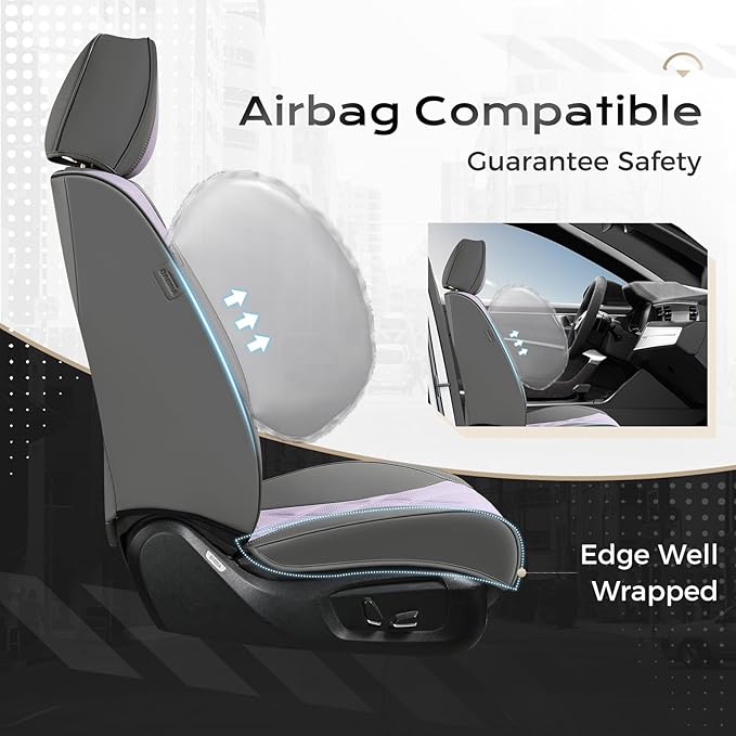 Coverado Car Seat Covers Full Set, Seat Covers for Cars, Front Seat Covers and Back Seat Cover Waterproof Leather Automotive 