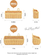 AceList Wall Hanging Basket, Boho Style Hand-Woven Hanging Storage Baskets - Set of 2, Ideal for Boho Room Decor, Kitchen, Ga