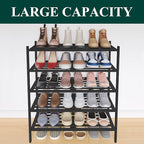 Smiry Bamboo Shoe Rack 5-Tier, Stackable Wooden Shoe Organizer for Entryway & Closet, Free Standing Wood Shoe Storage Shelf f