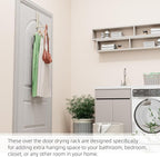 BAKON Over The Door Hanger Folding Clothes Drying Rack, Folding Hanging Coat Rack for Indoor Laundry Room Compact Small Space