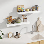 Fun Memories 30Inch Floating Shelves for Wall, 2 Pack Rustic Wood Shelves for Bathroom|Kitchen Wall Mounted Floating Shelf wi