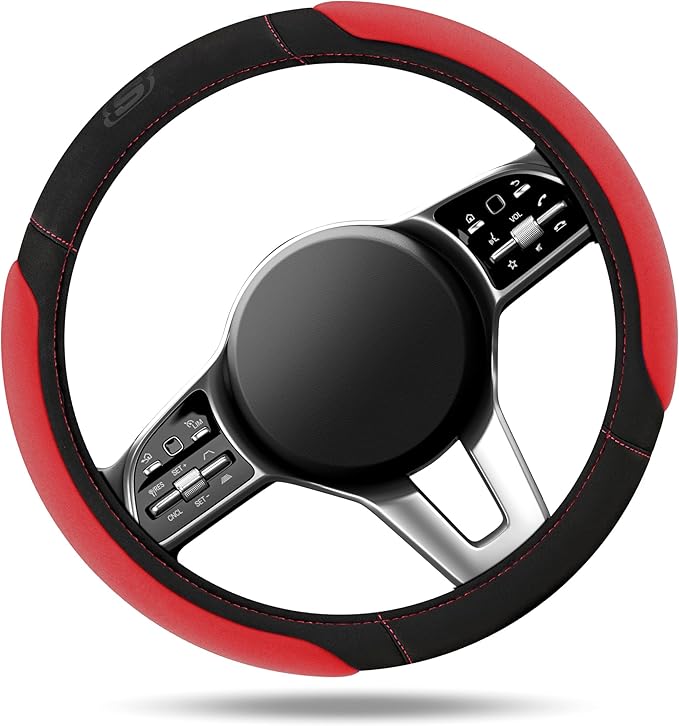 Skechers Steering Wheel Cover,Memory Foam Car Steering Wheel Cover,14.5-15inch Anti-Slip Safety Comfortable Desgin, Universal