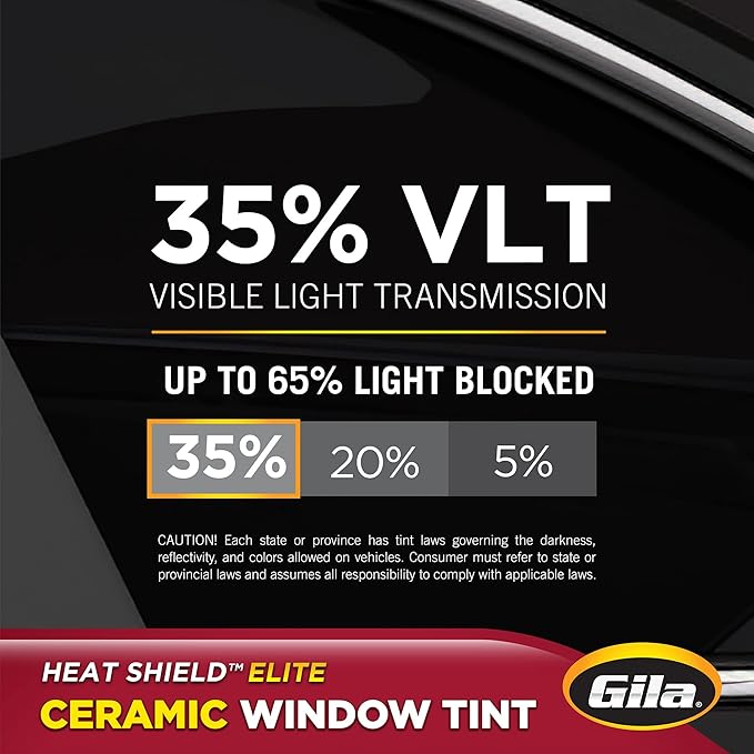 Gila® Heat Shield Elite™ 35% VLT Automotive Ceramic Window Tint DIY Advanced Heat Control Glare Control 2ft x 6.5ft (24in x 78in)