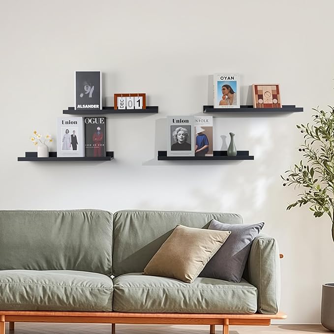 NEXHOME PRO Floating Shelves for Wall Set of 2,36 Inches Picture Ledge Shelf, Kids Bookshelf Wall Mounted for Living Room Bed