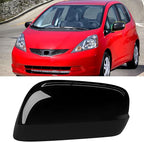 OWITAI Compatible with Honda Fit/Jazz Left Driver Side Mirror Cap Cover 2009 2010 2011 2012 2013, Glossy Black Door Rearview Mirror Cover Replacement Without Turn Signal Light for Fit/Jazz