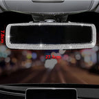 Rhinestone Car Rear View Mirror with Crystal Diamonds Rhinestones Cars Rear View Mirrors for Women,Car Interior Trim. (Sliver)