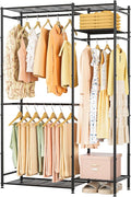 Neprock Portable Closets for Hanging Clothes, Freestanding Clothing Rack with 3 Hang Rods & 5 Shelves, Metal Wardrobe Garment