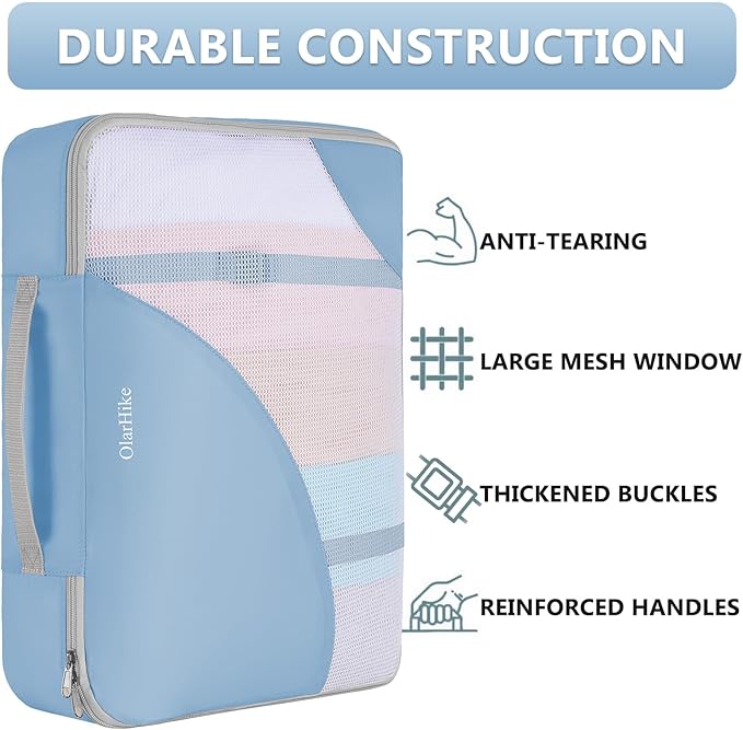 8 Set Packing Cubes for Travel, Gifts for Women Mom,Anti-Tearing Suitcase Organizer for Luggage with Shoe & Hanging Toiletry 