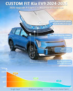 Windshield Sunshade for Kia EV9 2024-2026 Sun Shade Car Windshield Accessories Upgrade 4 Layers Blocks UV Rays Custom Fit EV9 240T Car Window Shades Front Windshield Keep Cool Foldable