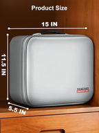 SMARTAKE Fireproof Document Box with Lock, Hard Case Waterproof Safe Box File Organizer, for Important Documents Papers Passp