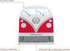 BRISA VW Collection - Volkswagen Polycarbonate Ice Scraper Windshield Scraper Snow Remover Winter Car Accessory in T1 Bus Campervan Design (Front/Red)