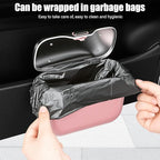 UYYE Car Trash Can, Car Garbage Bin with Lid & Handle - Leak-Proof Mini Trash Can for Car, Truck, SUV - Essential Car Accessories for Organization (Pink)
