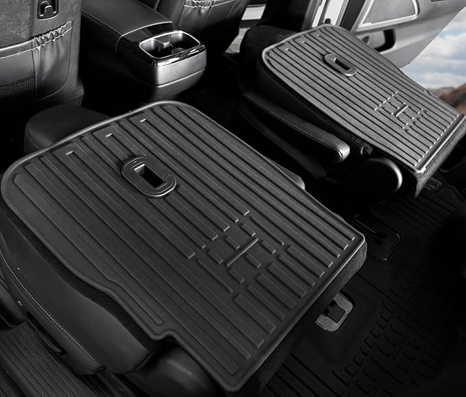 Kick Mats Backrest Mats for 2020-2024 2025 Kia Telluride 7 Passenger Captain Chairs Car Mats Accessories, All Weather TPE Interior Protector(2nd Row Backrest Mats)