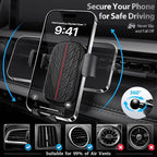 CAR PASS Leather Rubber Steering Wheel Cover Combo Set Universal Fit for Truck SUV Car Ram F150 Tundra 4Runner Tacoma Mobile Phone Holder Anti-slip Heavy Duty Tire Tread Large-size 15.5"-16" Black Red
