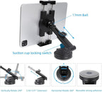 xik Universal Car Tablet Mount Holder - 2-in-1 [CD Slot + Suction Cup] Mount for Windshield, Dashboard, CD Player - Secure Stand for iPad & All Tablets 4.7" to 12.9"