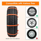Qoosea Snow Chains Tire Chains for Car, Trucks, SUV 12 Pieces Universal Thickened Manganese Steel Emergency Snow Tire Chains,