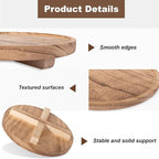 Round Decorative Tray Wood Bathroom Counter Organizer Farmhouse Kitchen Decor Wooden Riser for Soap Dish, Perfume, Candle, Sp