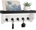 Key and Mail Holder Wall Mount, Key Holder with Shelf and Mail Organizer Wall Mount. Mail Holder with 5 Hooks for Coat, Dog L