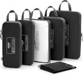 G4Free 6 Set Compression Packing Cubes, 3 sizes Travel Packing Organizers for Suitcases, Expandable Luggage Suitcase Storage 