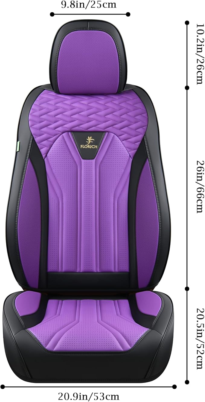 FLORICH Automotive Seat Covers, Seat Covers Full Set, Car Seat Protectors 5 Seats, Purple & Black Automotive Seat Covers Fit 
