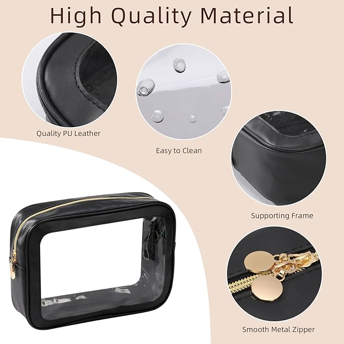 5PCS Diaper Bag Organizer Pouch Set，Clear Organizer Bags,TSA Approved Toiletry Bag,Clear Waterproof Cosmetic Bags with Zipper
