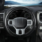 Steering Wheel Cover for Ram 1500, Car Steering Wheel Cover for Dodge Ram 1500 (2012-2018) 1500 Classic(2019-2023) 2500(2012-2018) 3500(2012-2018) 5500(2012-2018), Matte Black