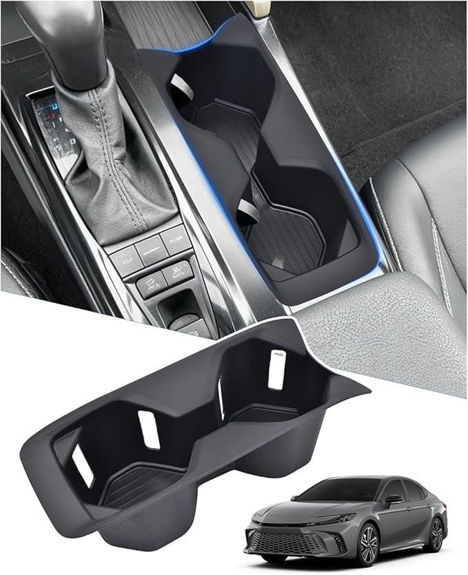 Cup Holder Inserts for 2026 2025 Toyota Camry Accessories, Non-Slip TPE Center Console Protector Organizer to Prevents Spills & Scratches for Camry SE|XSE|LE|XLE Interior Accessories