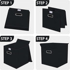 Closet Organizers Fabric Storage Bins With Lids Collapsible Cube Storage Organizer Basket With Handles,Storage Boxes for Clot