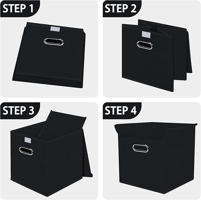 Closet Organizers Fabric Storage Bins With Lids Collapsible Cube Storage Organizer Basket With Handles,Storage Boxes for Clot