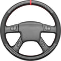MEWANT Hand Stitch Steering Wheel Cover for Chevy Silverado 1500 Carbon Fiber Hive Embossed Faux Leather Steering Wrap