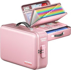 Fireproof Document Box, Hard Case Highly Flame-Resistant Fire Proof Waterproof File Organizer with Lock, Portable Fire Safe f