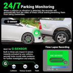 4K 360° Dash Cam for Cars, 4 Channel Front Rear Inside with 128GB Card, Super Night Vision, Fastest 5.8GHz WiFi GPS, Voice Co