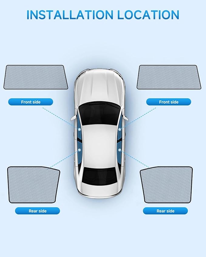 Car Window Shades for Toyota-Highlander(2021-2025),4 Pack Car Window Cover for Baby Sun Shade Blocker Breathable Mesh,Reduce UV Rays & Heat Insulation Privacy Protection for Camping, Travel, Sleep