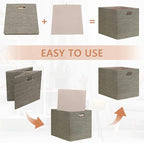 Posprica 13x15x13 Storage Cube Bins, Foldable Collapsible Storage Bins Boxes, Fabric Decorative Storage Baskets Organizer for