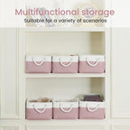 Storage Baskets for Shelves 13.8x9.8x6.7 Inch, Foldable Fabric Storage Bins with Handles, Small Storage Baskets for Organizin