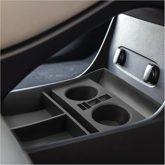 for 2024 Hyundai Palisade Lower Console Organizer for 2023-2025 Palisade SE/SEL/XRT/Limited/Calligraphy Under Console Tray Palisade Accessories (23-25 Palisade TPE Under Organizer w/Cup Holder)