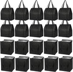 20 Pcs Insulated Shopping Bags for Groceries with Zipper & Handles, Large Foldable Cooler Bags for Hot & Cold Food