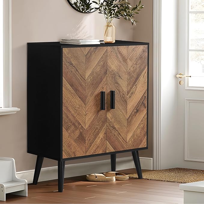 Iwell Storage Cabinet with 2 Shelves & Doors, Sideboard Buffet Cabinet with Storage, Entryway Cabinets, Accent Cabinets for L