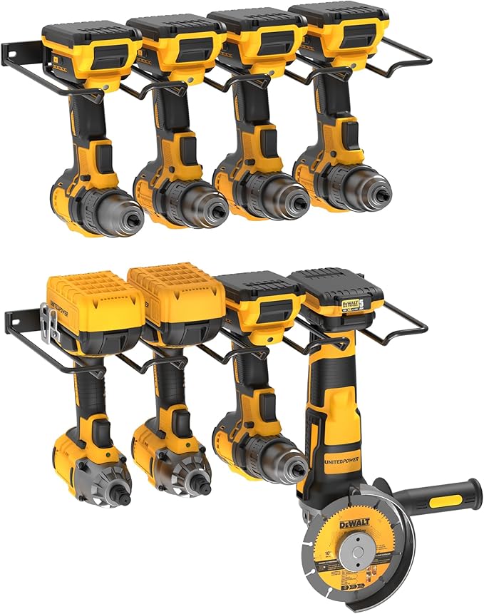 UNITEDPOWER Wall Mounted Power Tool Organizer Holder, Heavy Duty Utility Storage Rack for Battery Powered Hand Tools, Cordles