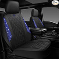 CAR PASS Oxford Bling Diamond Car Seat Covers 2 Front Interior Sets, Waterproof Shining Glitter Sparkly Crystal Universal Arm