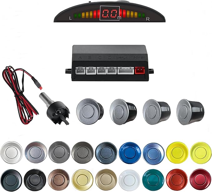 Parking Sensor Kit Backup Sensor Kit Reverse Sensor for Car 18 Color Options for Probes Adjustable Alarm Volume Professional 