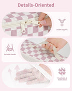 Narwey 7 Set Checkered Packing Cubes for Travel Carry on Suitcase Luggage Organizer Bags for Kids Women Men, Durable Packing 