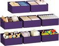 DIMJ Large Closet Shelf Organizer Bins 8 Packs with Handles and Divider, Fabric Trapezoid Storage Baskets, Foldable Clothes C