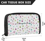 Car Tissue Holder Car Visor Organizer Tissue Box Holder for Car Sun Visor Organizer with Car Vehicle Accessories Essentials Interior for Women Men Kawaii Owls and Flowers
