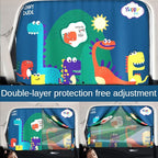 Car Sun Shade for Baby - EOHMAK Car Side Window Sun Shade Cover Upgrade Double Opening Car Interior Curtain Sun Blocker Blind (Dinosaur Family, 2 Pack)