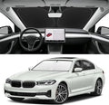 Custom Fit Windshield Sun Shade for BMW 5-Series 2018-2024, Blocks UV & Heat, Front Window Sunshade Accessorie, Easy Fold & Store Keep Your Car Cooler