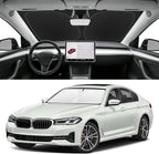 Custom Fit Windshield Sun Shade for BMW 5-Series 2018-2024, Blocks UV & Heat, Front Window Sunshade Accessorie, Easy Fold & Store Keep Your Car Cooler