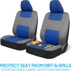 BDK PolyPro Car Seat Covers Full Set in Blue & Gray – Front and Rear Split Bench Seat Covers for Cars, Easy to Install Car Se